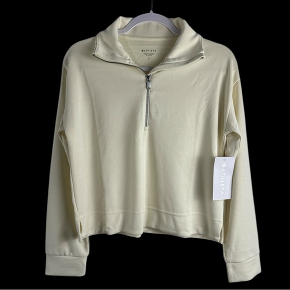 Athleta Seasoft 1/4 Zip Women’s Pull-Over Magnolia White Size S/P - Picture 2 of 12